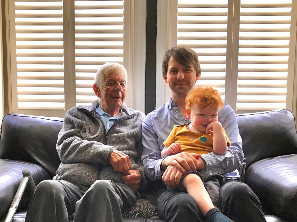 With my grandfather and son, 2019